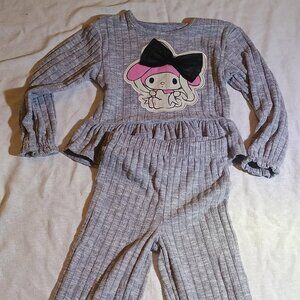 Hello Kitty & Friends / 2-Piece Outfit / Kids Girls / Size 5T / Gray My Melody T